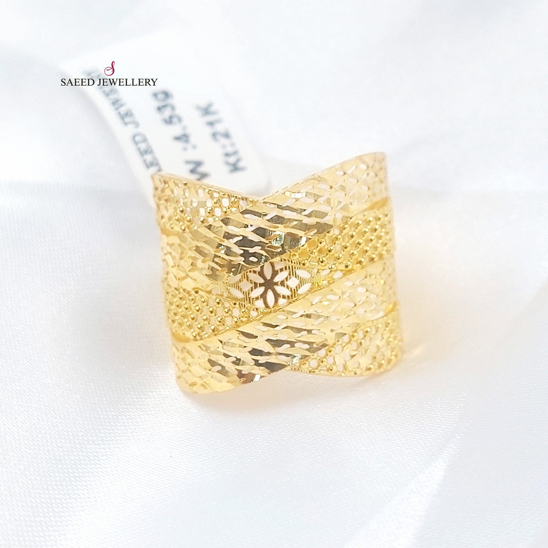 21K خاتم نقش اكسترا-مجوهرات الشيخ سعيد-Saeed Jewelry 