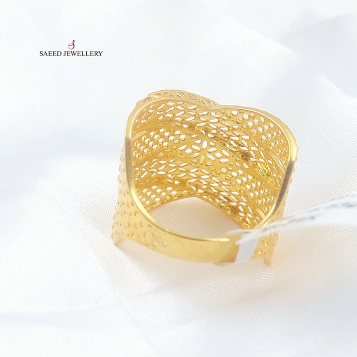 21K خاتم نقش اكسترا-مجوهرات الشيخ سعيد-Saeed Jewelry 
