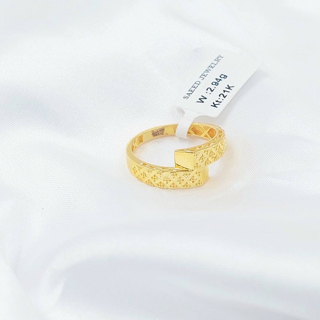 Deluxe Engraved Ring Made of 21K Gold by Saeed Jewelry 