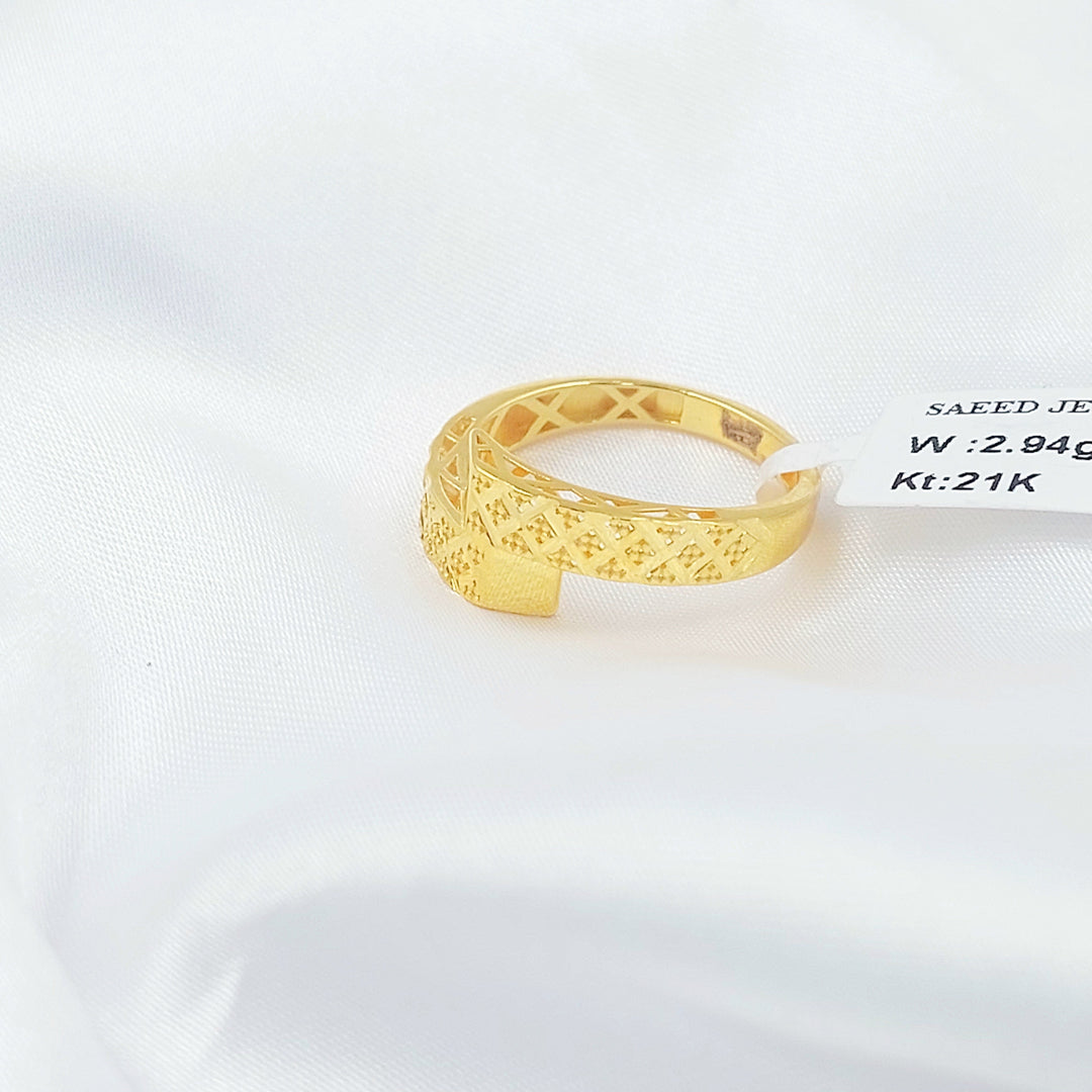 Deluxe Engraved Ring Made of 21K Gold by Saeed Jewelry 