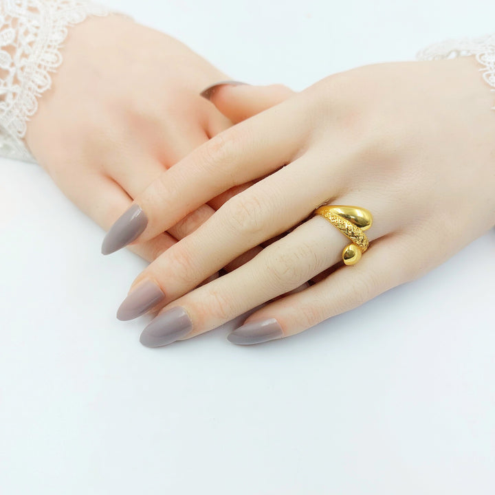 Deluxe Engraved Ring Made of 21K Gold by Saeed Jewelry 