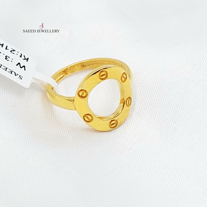 Deluxe Figaro Ring Made of 21K Gold by Saeed Jewelry 