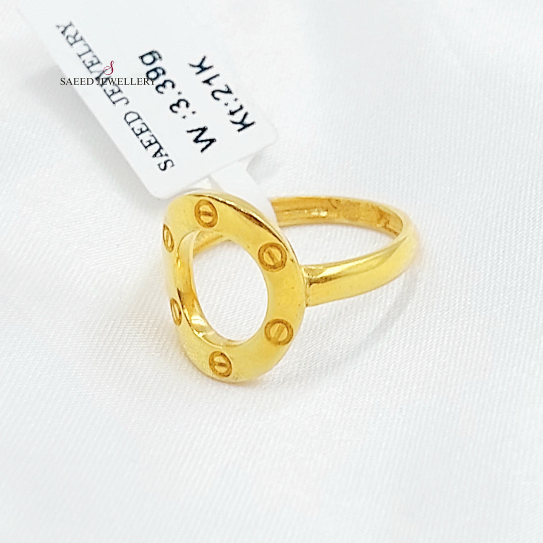 Deluxe Figaro Ring Made of 21K Gold by Saeed Jewelry 