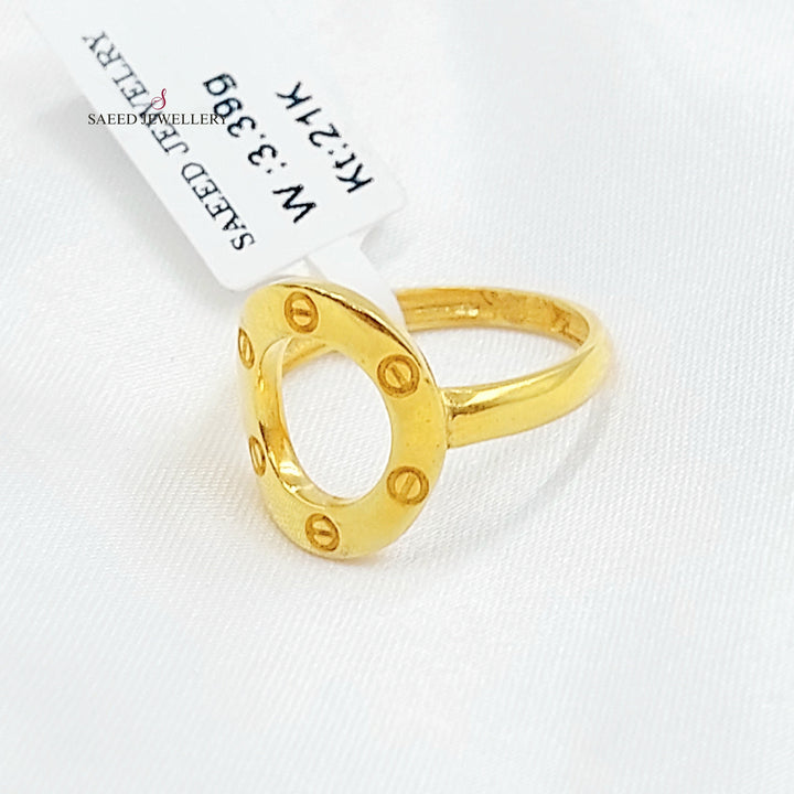 Deluxe Figaro Ring Made of 21K Gold by Saeed Jewelry 