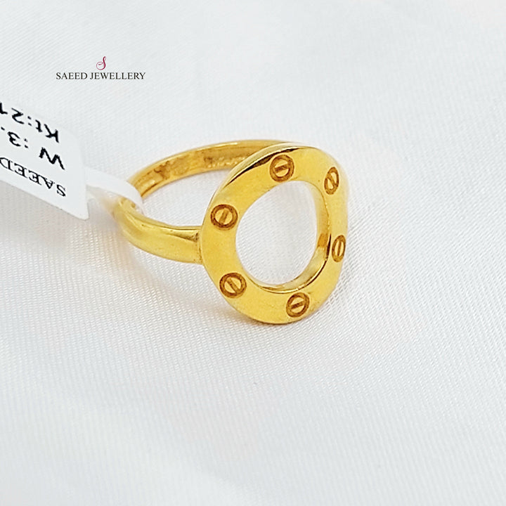 Deluxe Figaro Ring Made of 21K Gold by Saeed Jewelry 
