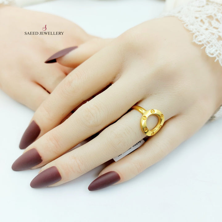 Deluxe Figaro Ring Made of 21K Gold by Saeed Jewelry 