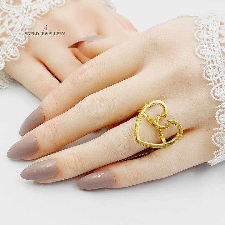 Deluxe Heart Ring Made of 21K Gold by Saeed Jewelry 