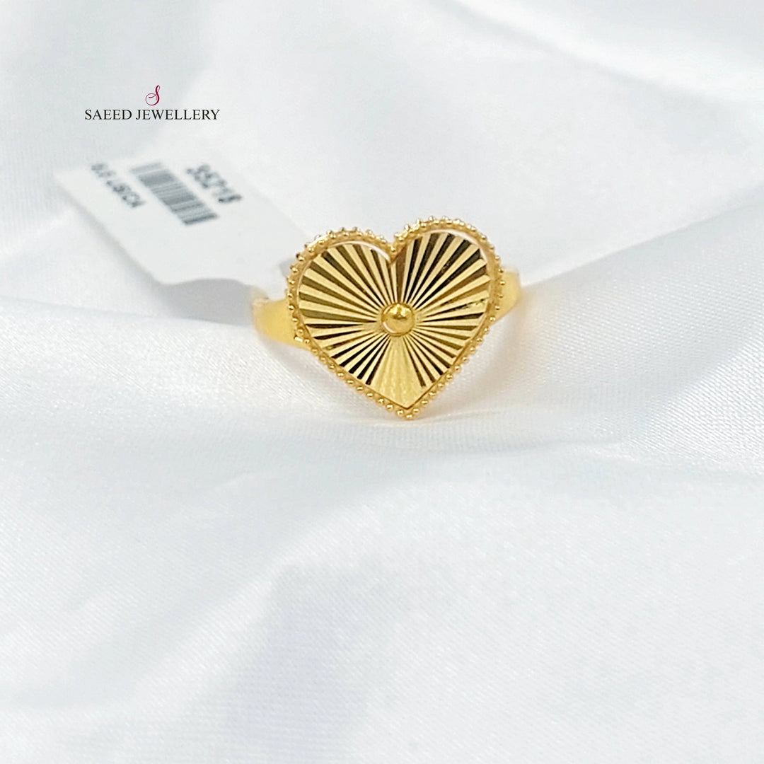 Deluxe Heart Ring Made of 21K Gold by Saeed Jewelry 