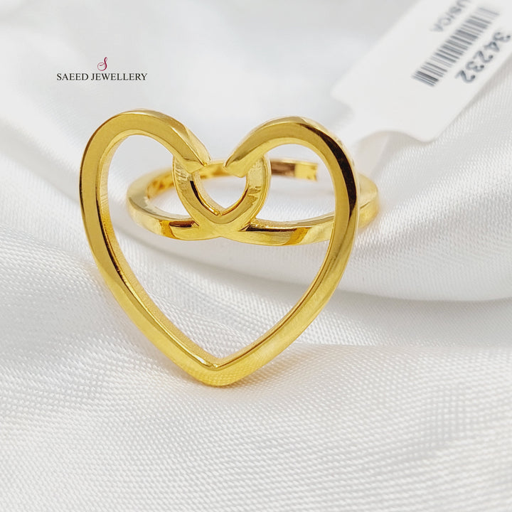 Deluxe Heart Ring Made of 21K Gold by Saeed Jewelry 