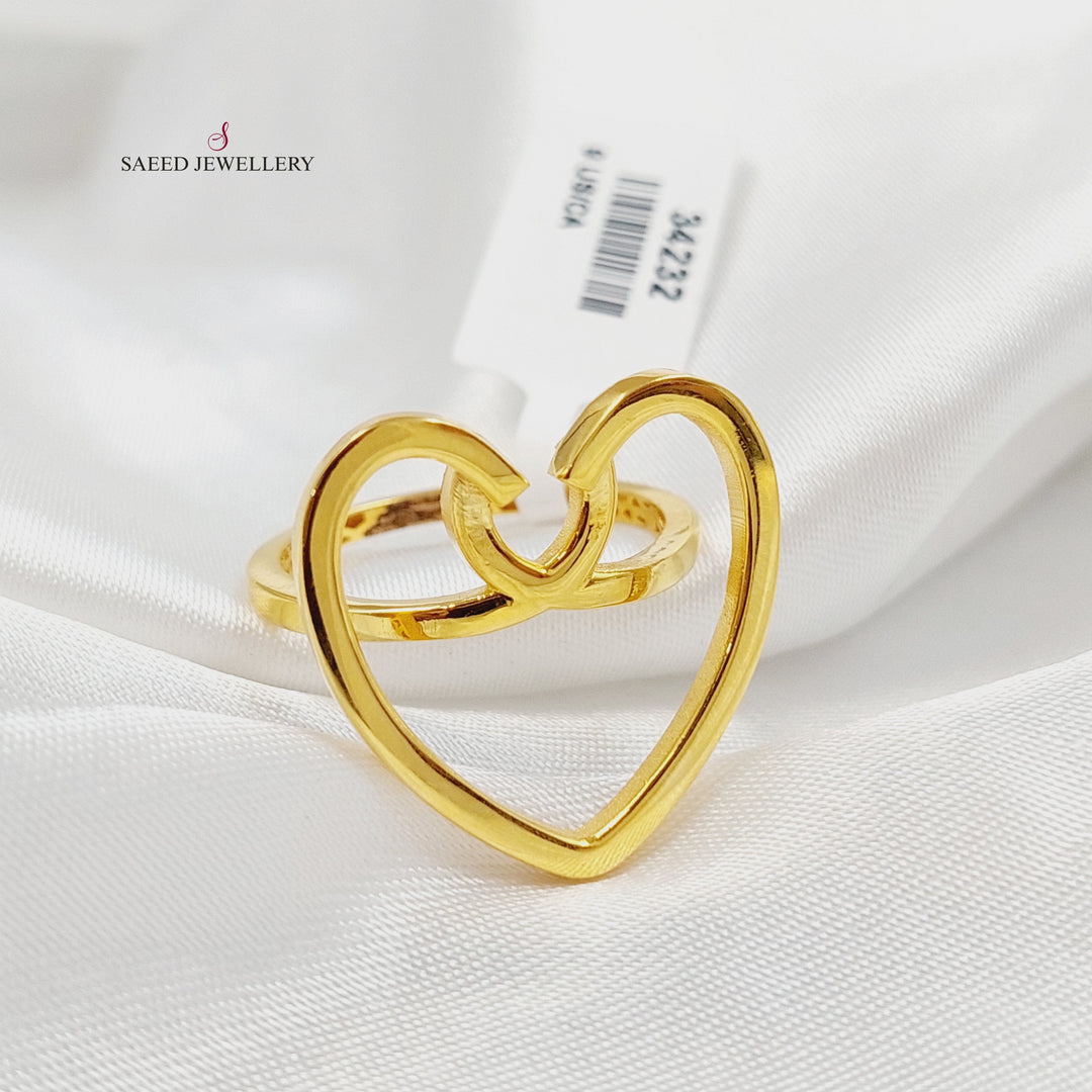 Deluxe Heart Ring Made of 21K Gold by Saeed Jewelry 
