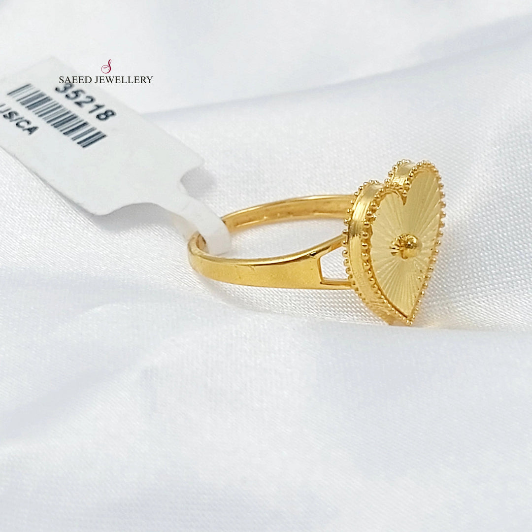 Deluxe Heart Ring Made of 21K Gold by Saeed Jewelry 