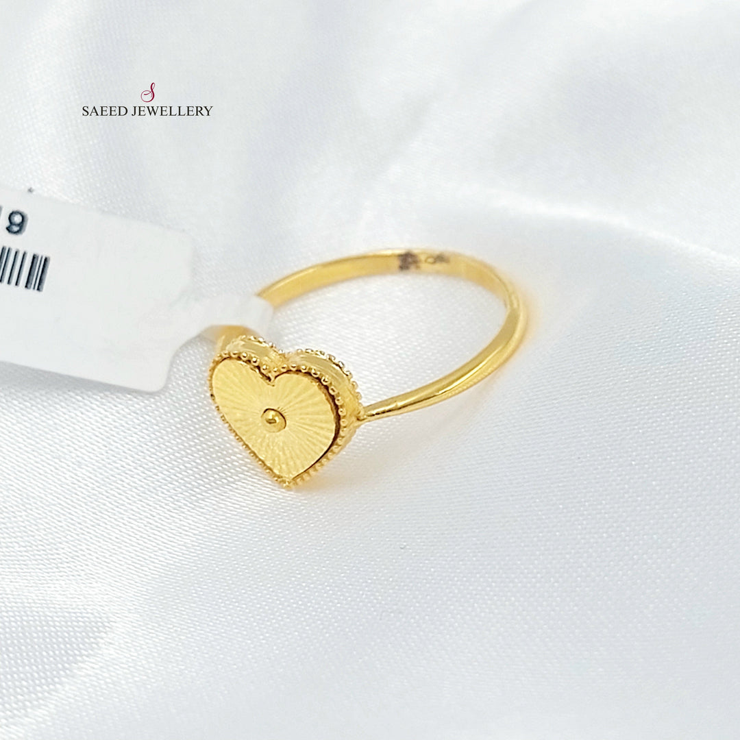Deluxe Heart Ring Made of 21K Gold by Saeed Jewelry 