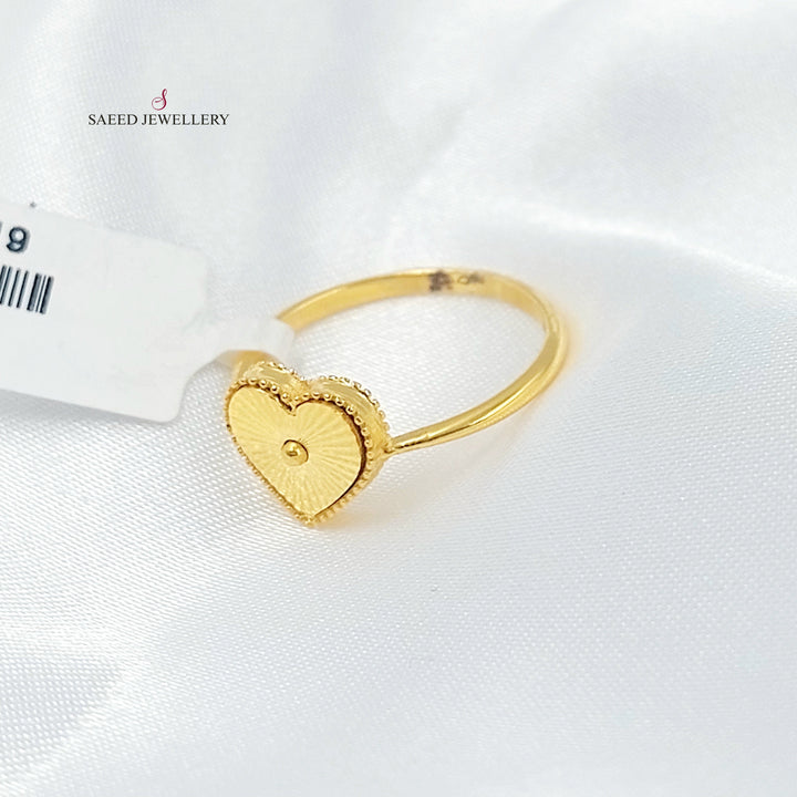 Deluxe Heart Ring Made of 21K Gold by Saeed Jewelry 