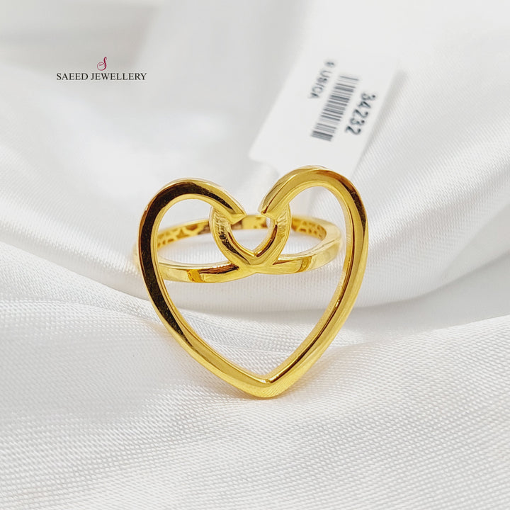 Deluxe Heart Ring Made of 21K Gold by Saeed Jewelry 