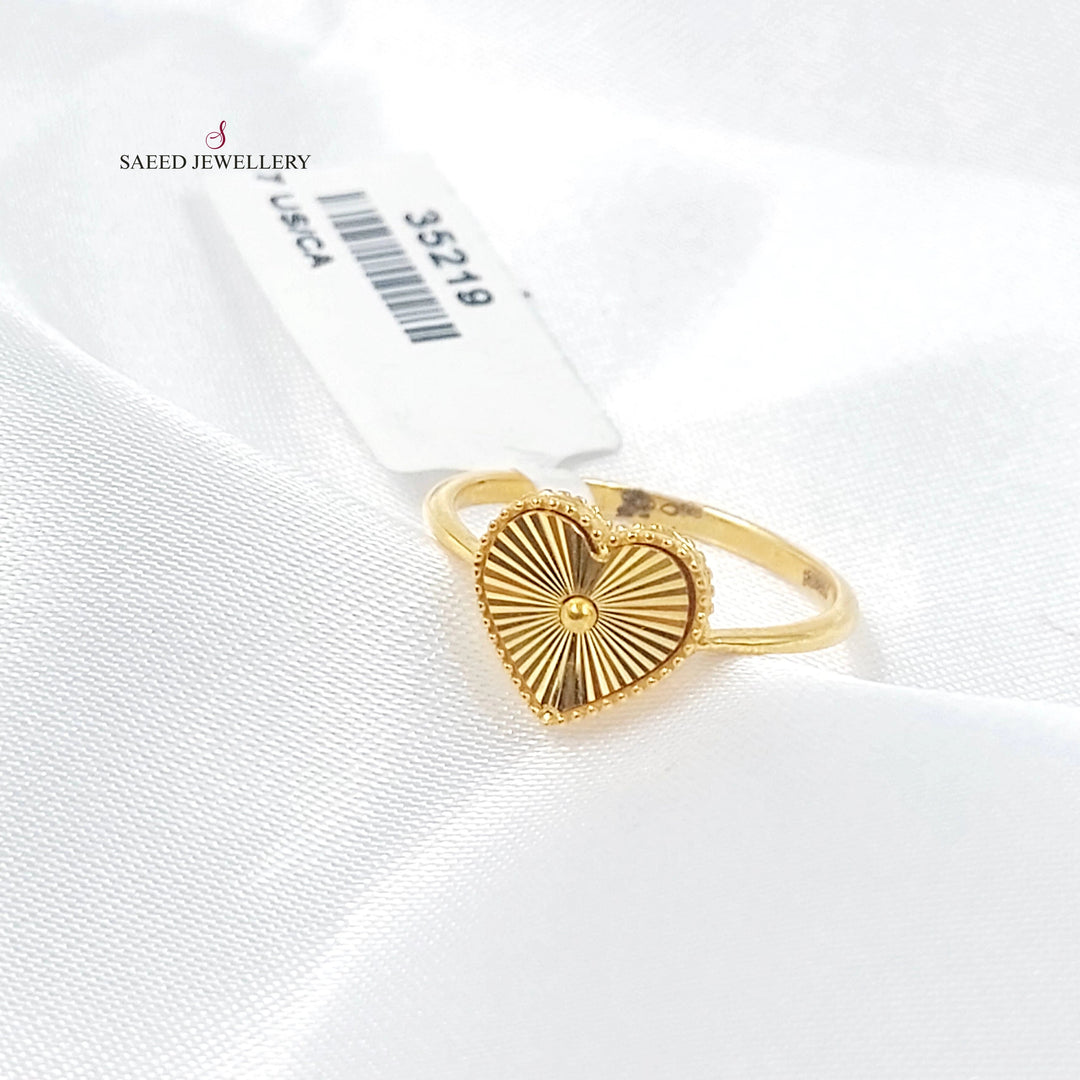 Deluxe Heart Ring Made of 21K Gold by Saeed Jewelry 