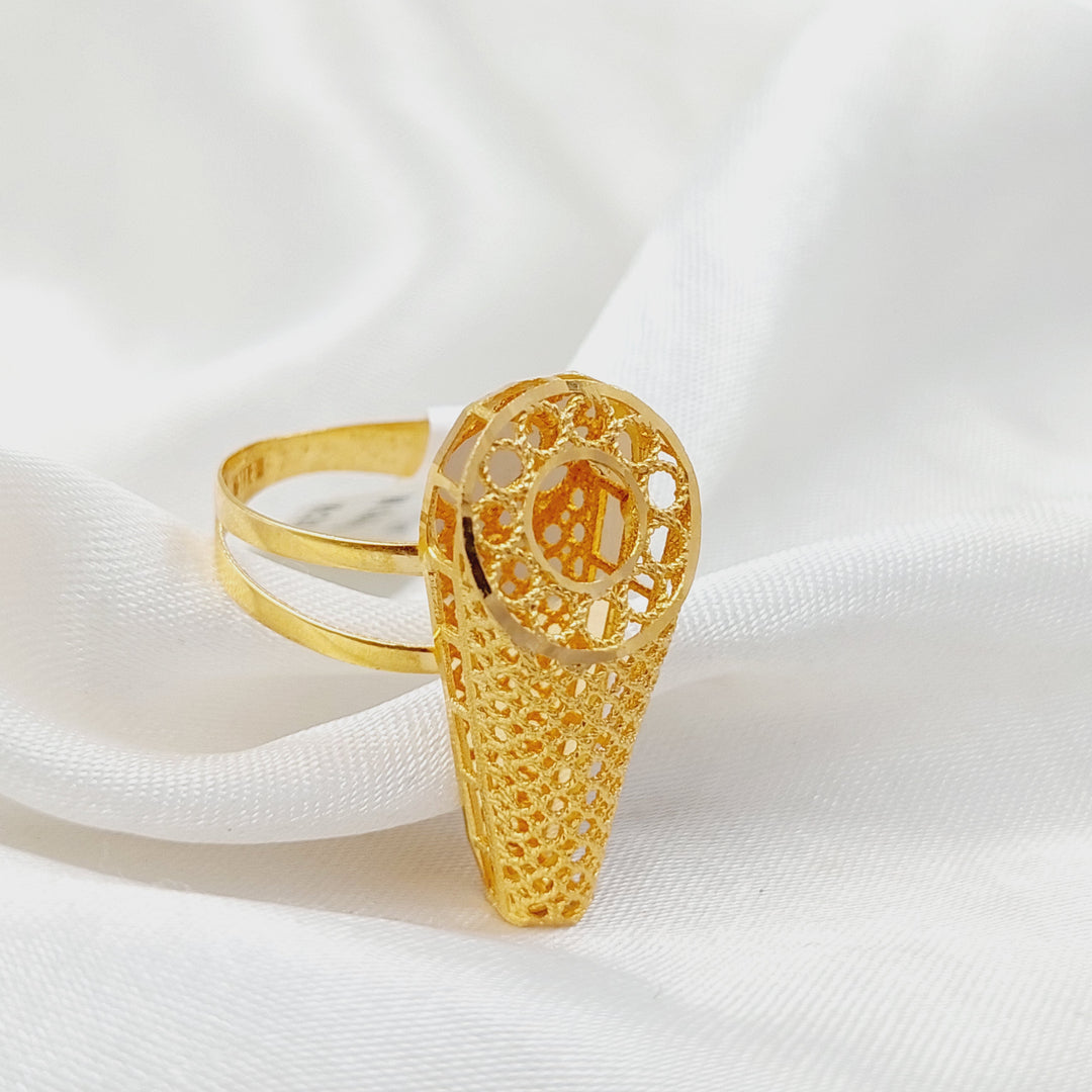 21K Gold Deluxe Kuwaiti Ring by Saeed Jewelry - Image 3