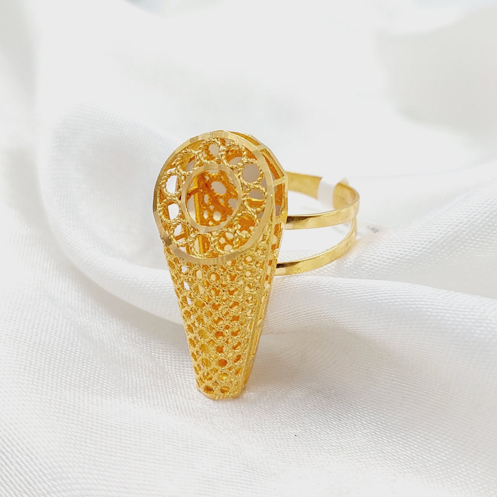 21K Gold Deluxe Kuwaiti Ring by Saeed Jewelry - Image 2