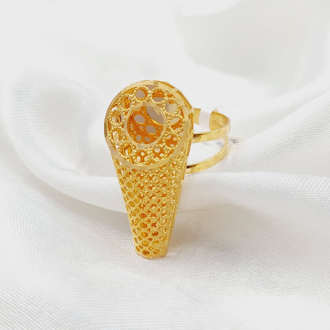 21K Gold Deluxe Kuwaiti Ring by Saeed Jewelry - Image 1