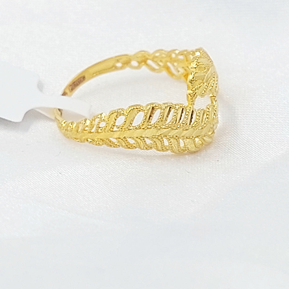 Deluxe Leaf Ring Made of 21K Gold by Saeed Jewelry 