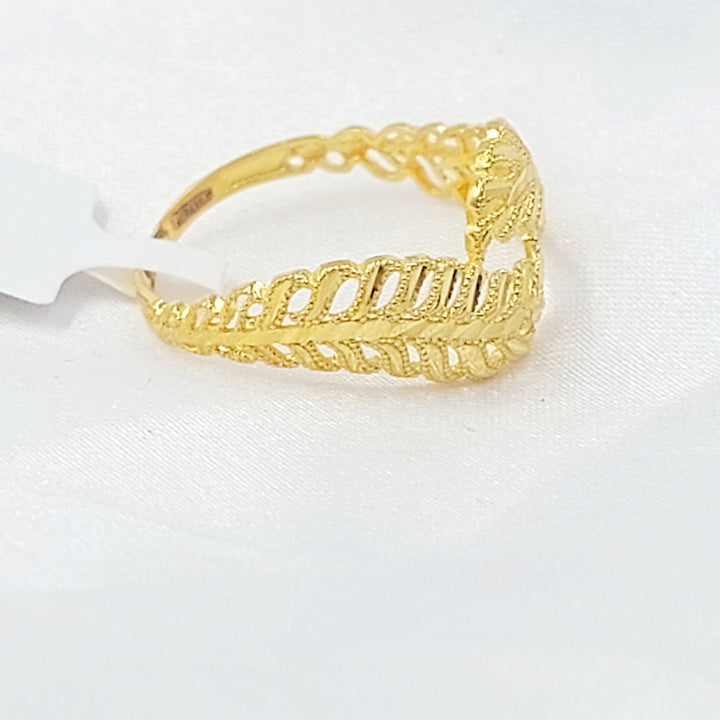 Deluxe Leaf Ring Made of 21K Gold by Saeed Jewelry 