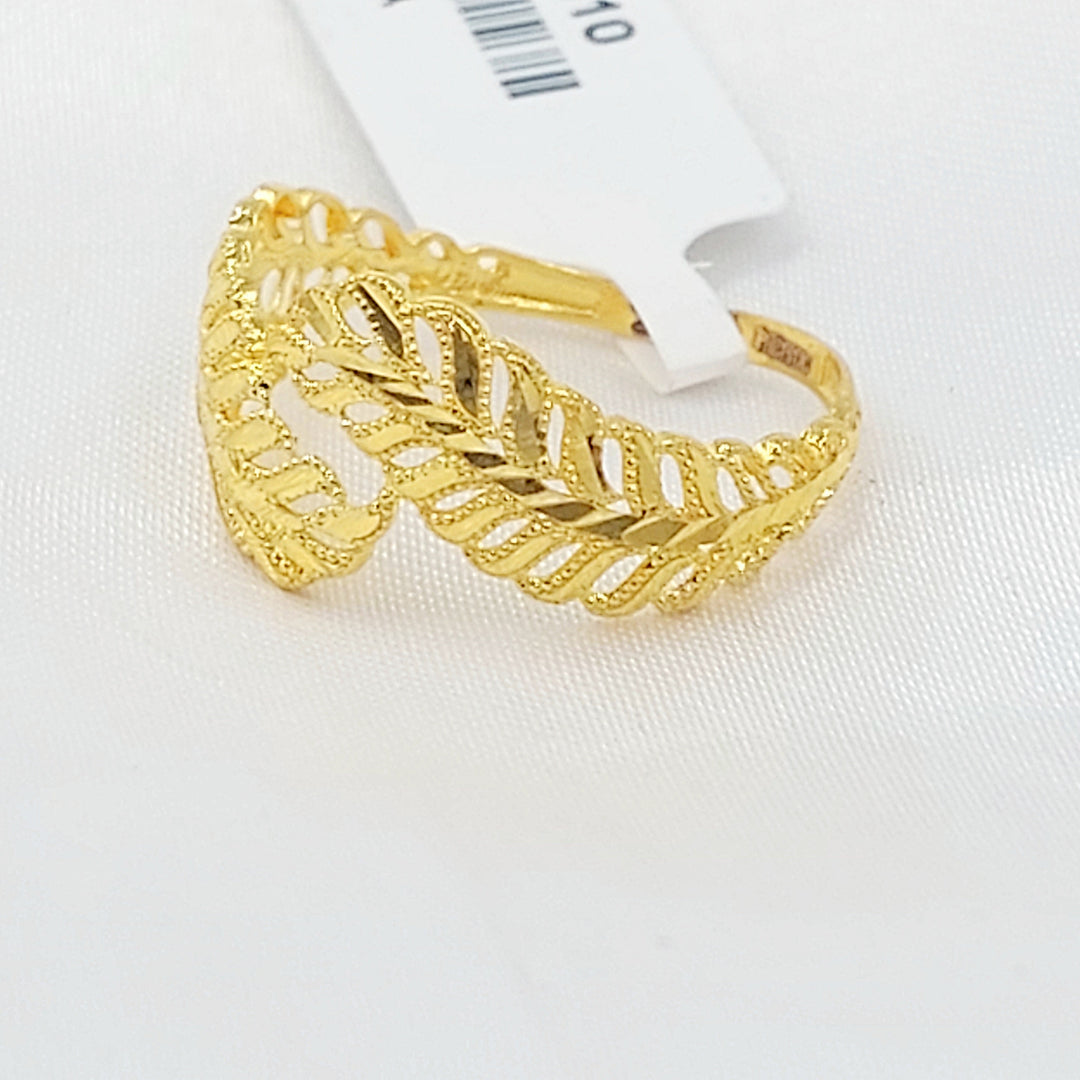 Deluxe Leaf Ring Made of 21K Gold by Saeed Jewelry 