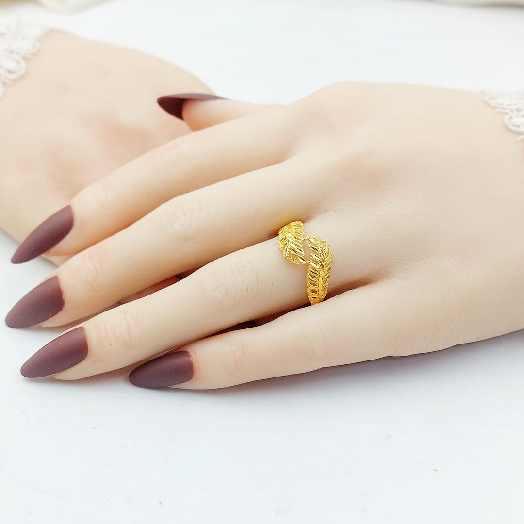 Deluxe Leaf Ring Made of 21K Gold by Saeed Jewelry 