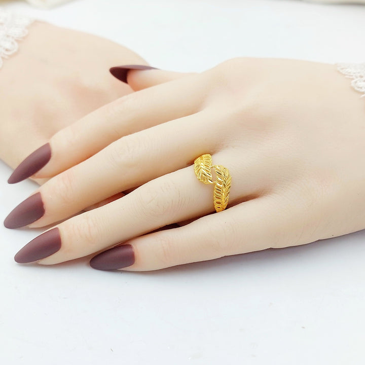 Deluxe Leaf Ring Made of 21K Gold by Saeed Jewelry 