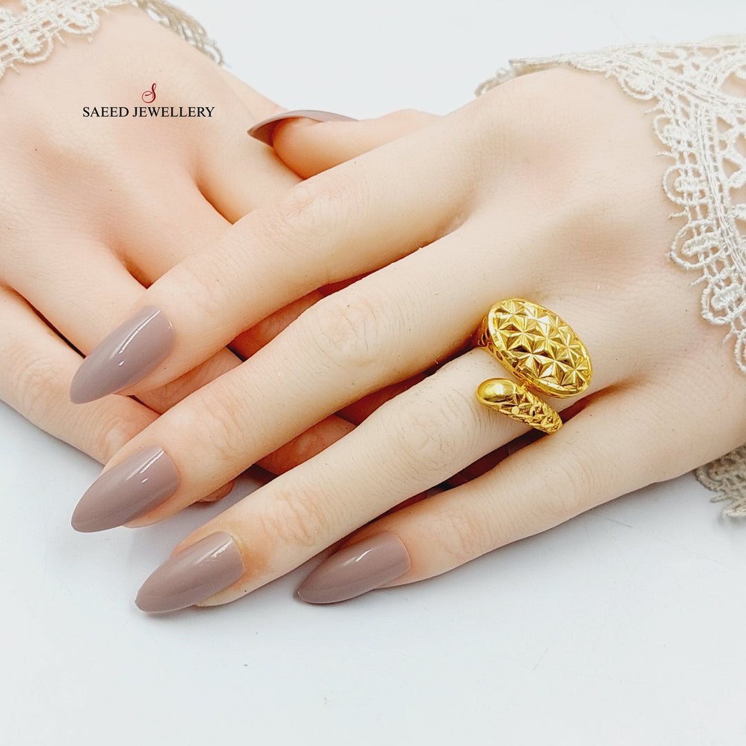 21K Gold Deluxe Nail Ring by Saeed Jewelry - Image 5