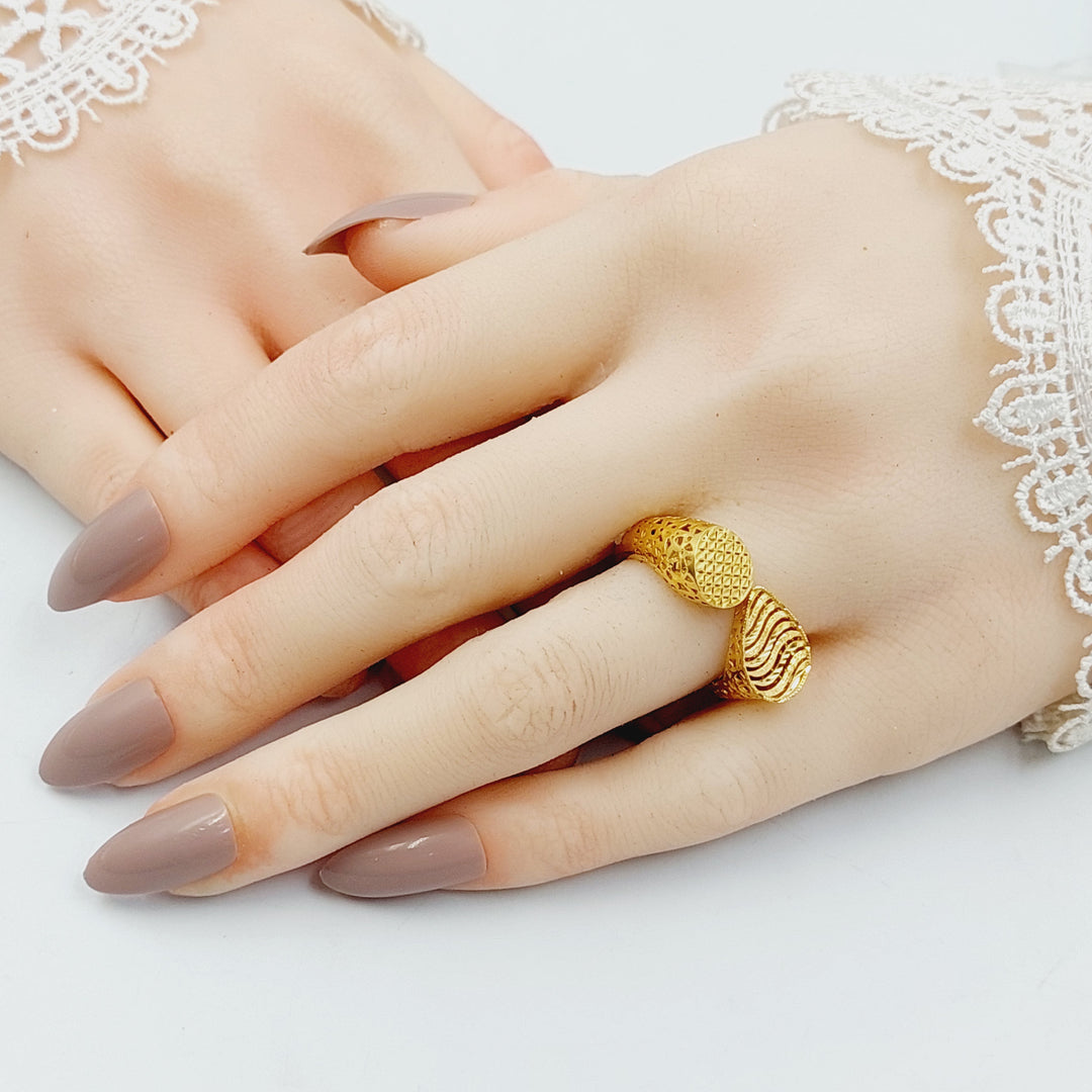 21K Gold Deluxe Nail Ring by Saeed Jewelry - Image 4