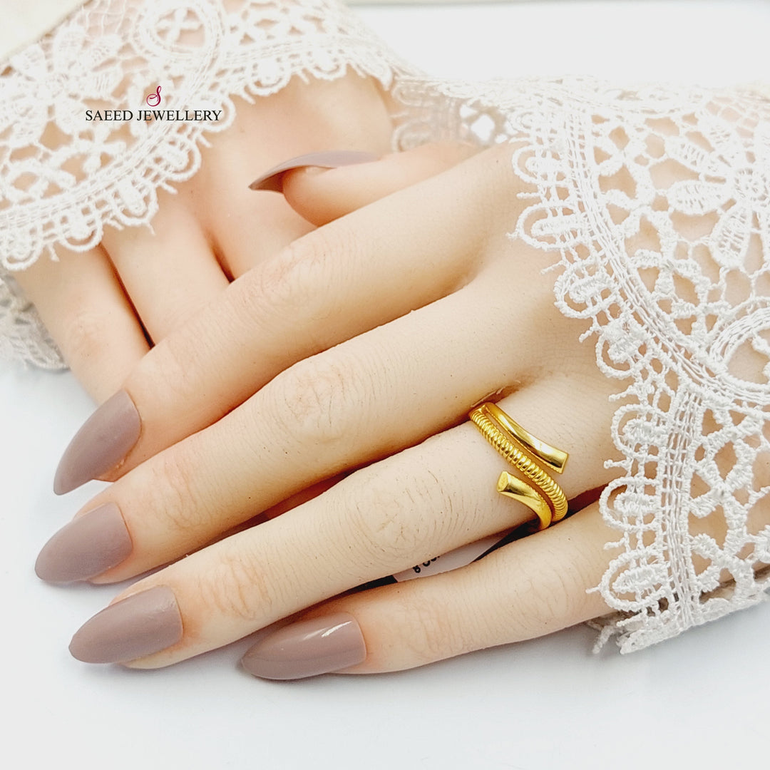 Deluxe Nail Ring Made of 21K Gold by Saeed Jewelry 
