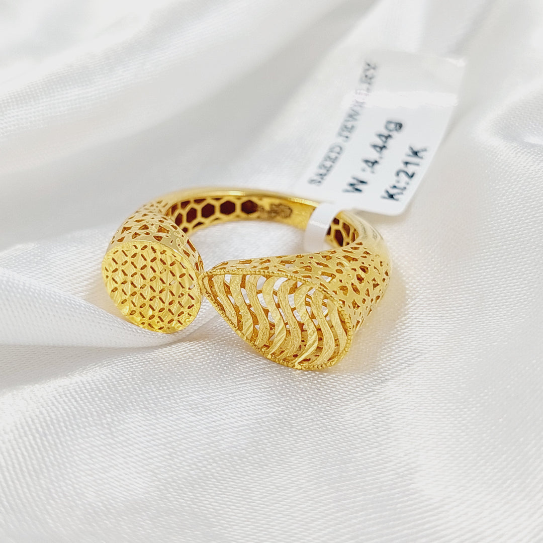 21K Gold Deluxe Nail Ring by Saeed Jewelry - Image 3