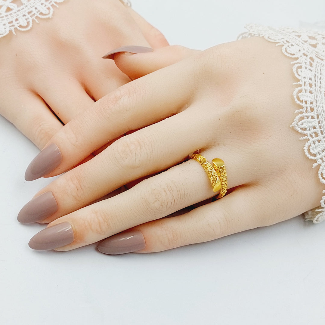 21K Gold Deluxe Nail Ring by Saeed Jewelry - Image 4