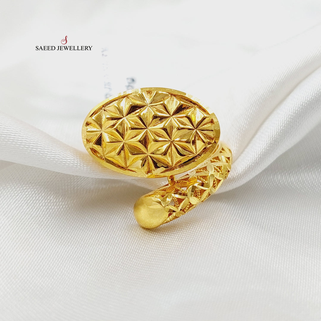 21K Gold Deluxe Nail Ring by Saeed Jewelry - Image 3