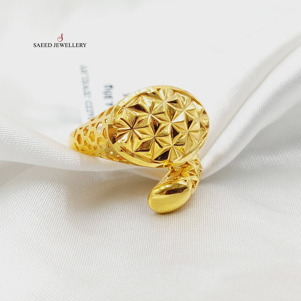 21K Gold Deluxe Nail Ring by Saeed Jewelry - Image 2