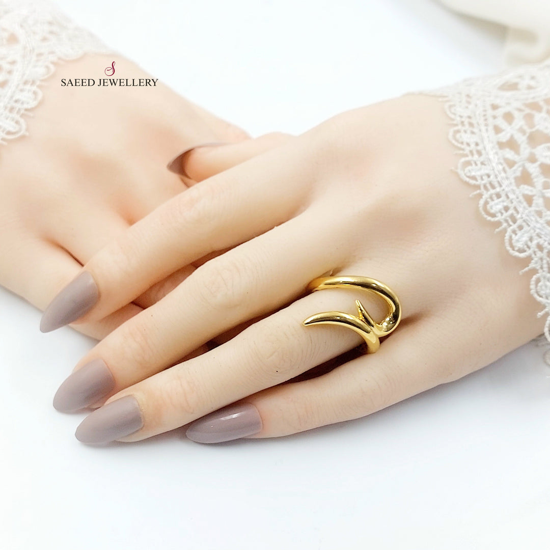 Deluxe Nail Ring Made of 21K Gold by Saeed Jewelry 