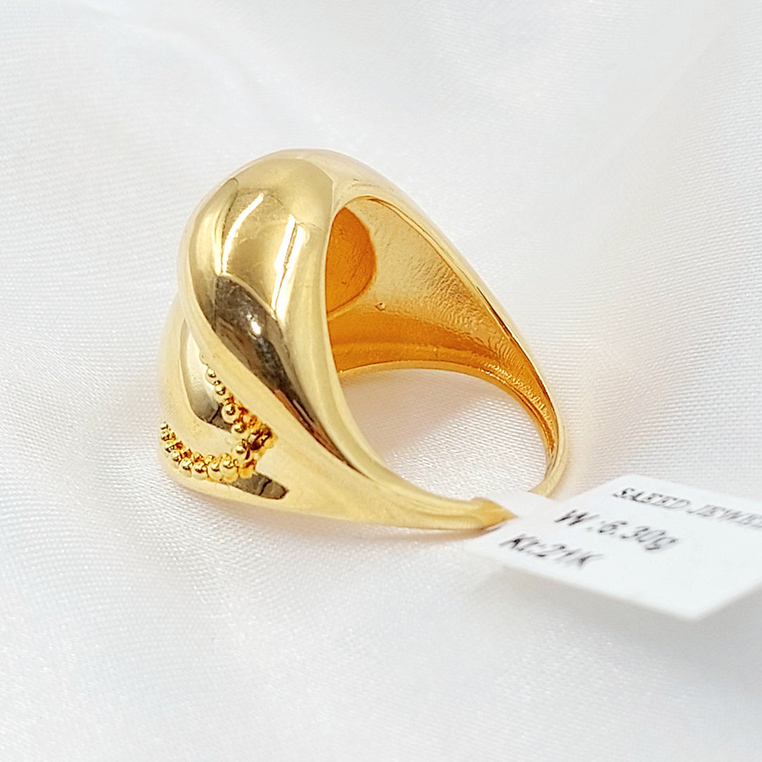 21K خاتم سادة اكسترا-مجوهرات الشيخ سعيد-Saeed Jewelry 