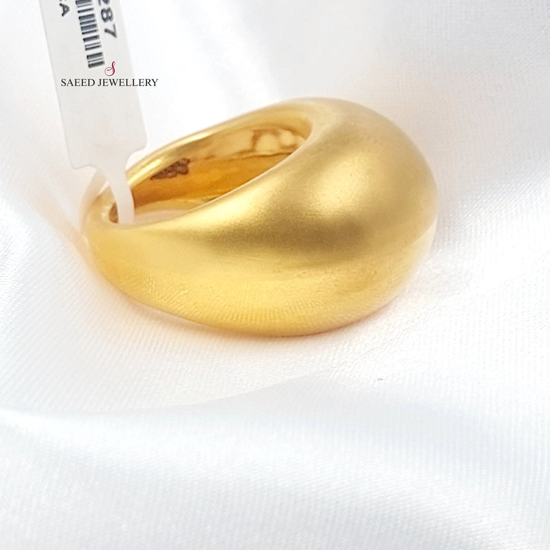 21K خاتم سادة اكسترا-مجوهرات الشيخ سعيد-Saeed Jewelry 