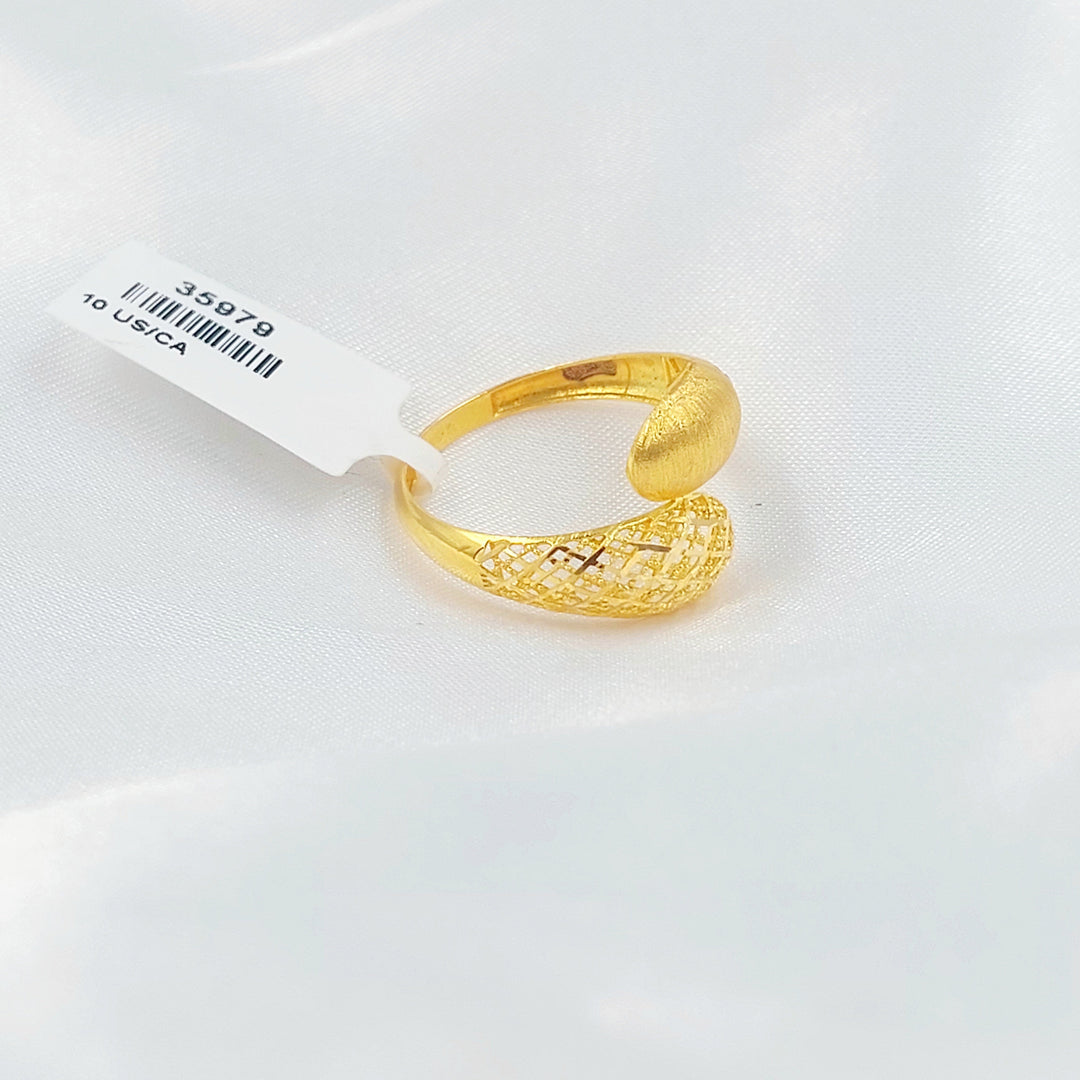 21K خاتم سادة اكسترا-مجوهرات الشيخ سعيد-Saeed Jewelry 