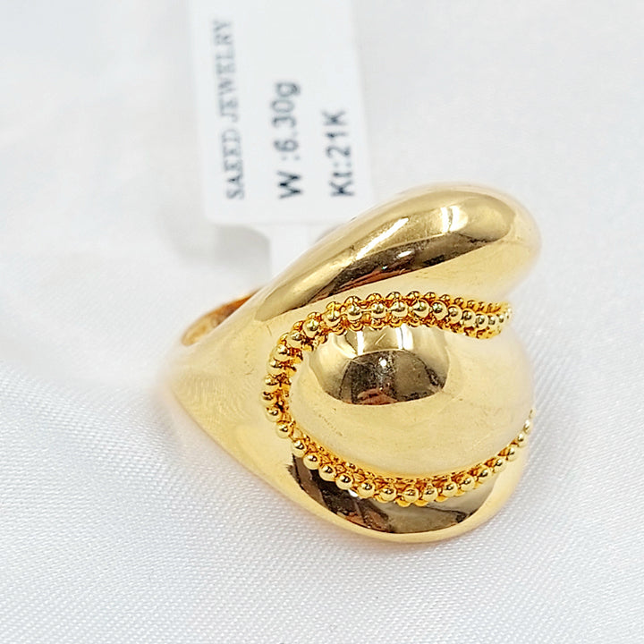 21K خاتم سادة اكسترا-مجوهرات الشيخ سعيد-Saeed Jewelry 