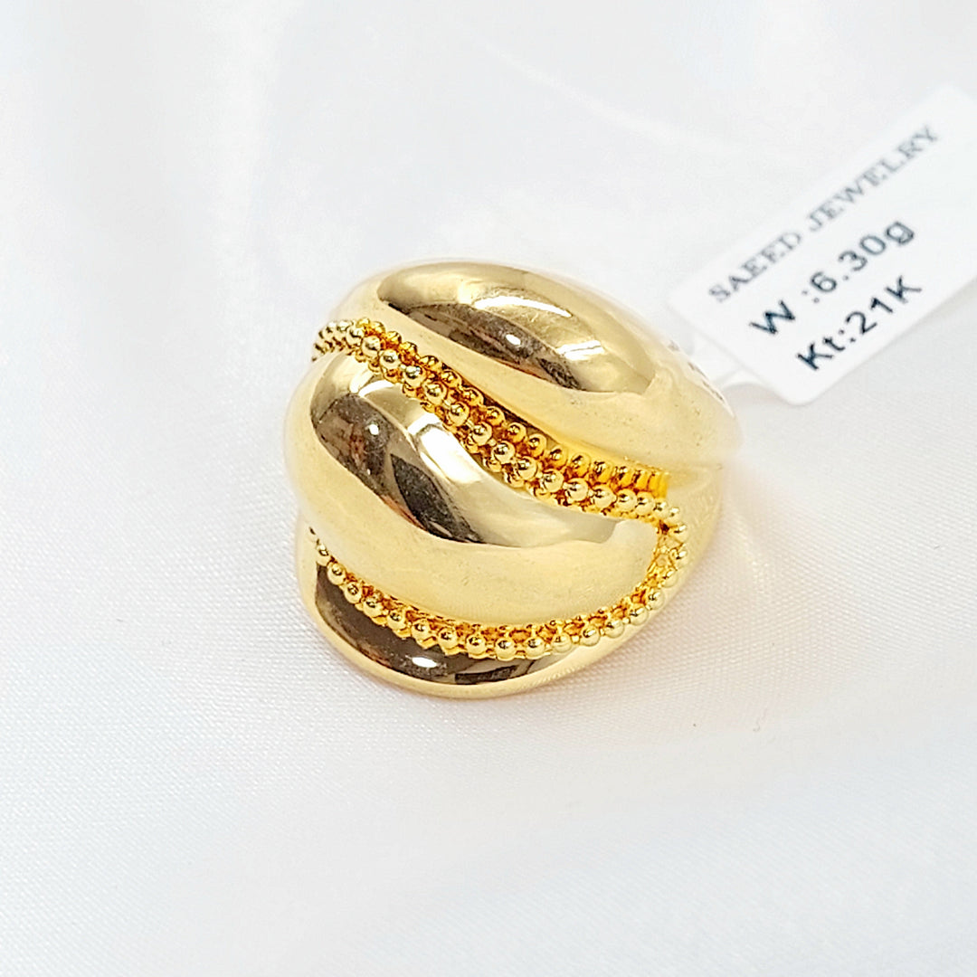 21K خاتم سادة اكسترا-مجوهرات الشيخ سعيد-Saeed Jewelry 