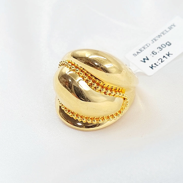 21K خاتم سادة اكسترا-مجوهرات الشيخ سعيد-Saeed Jewelry 