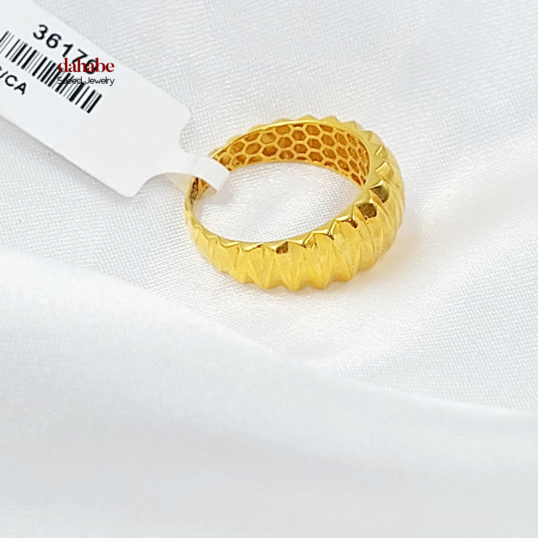 21K Gold Honeycomb Dome Ring