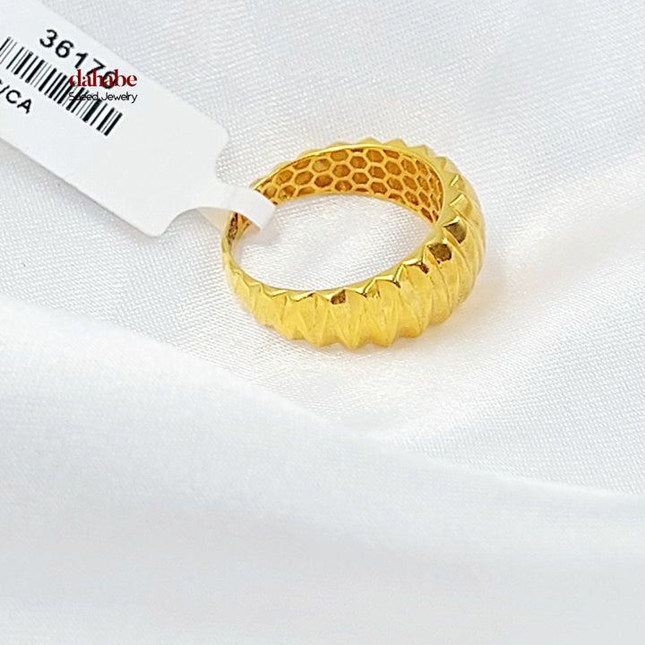 21K Gold Honeycomb Dome Ring