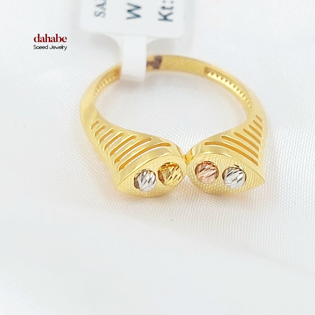 21K Gold Triple Accent Bypass Ring