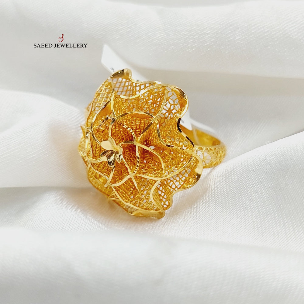 21K Gold Deluxe Rose Ring by Saeed Jewelry - Image 2