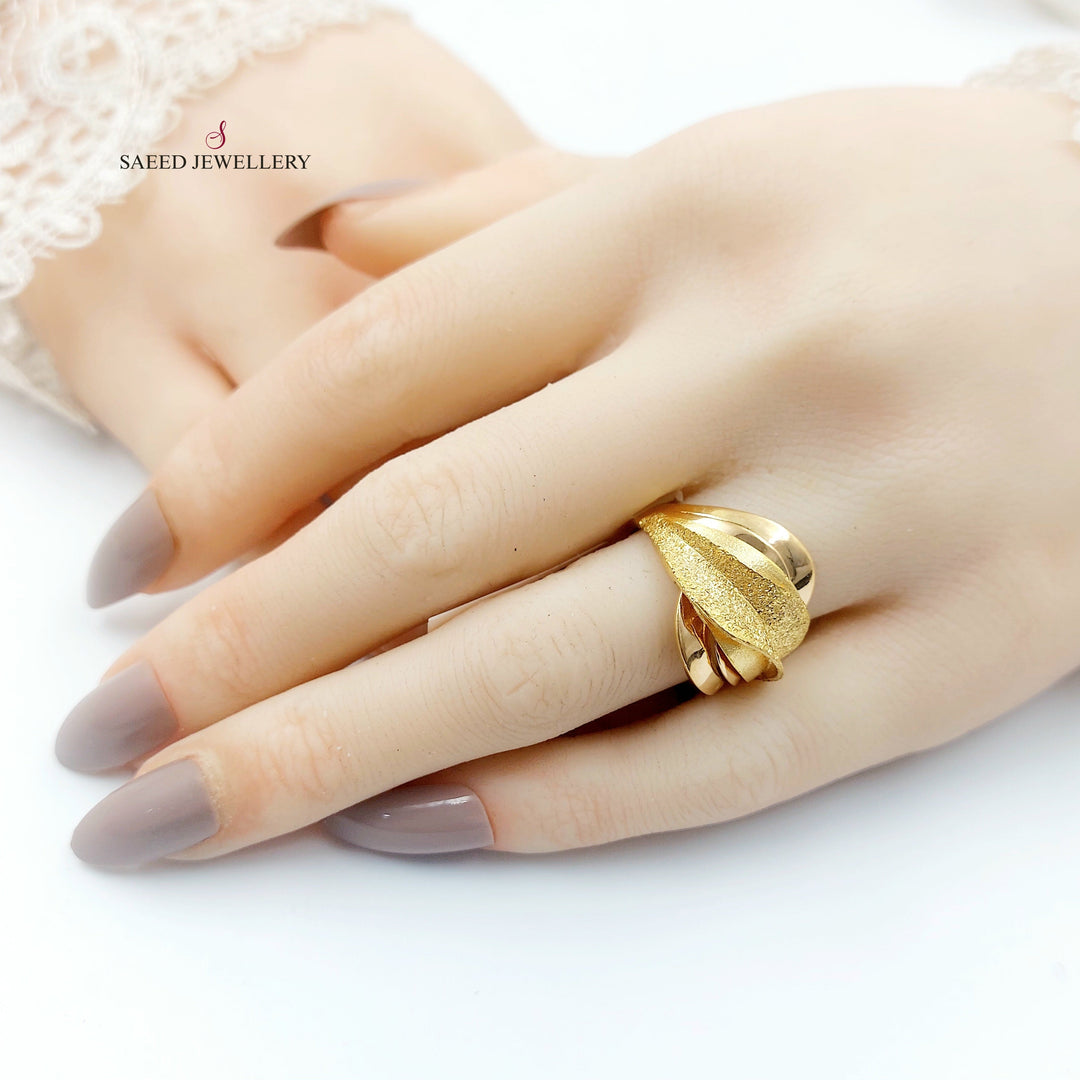 21K خاتم رشة السكر اكسترا-مجوهرات الشيخ سعيد-Saeed Jewelry 