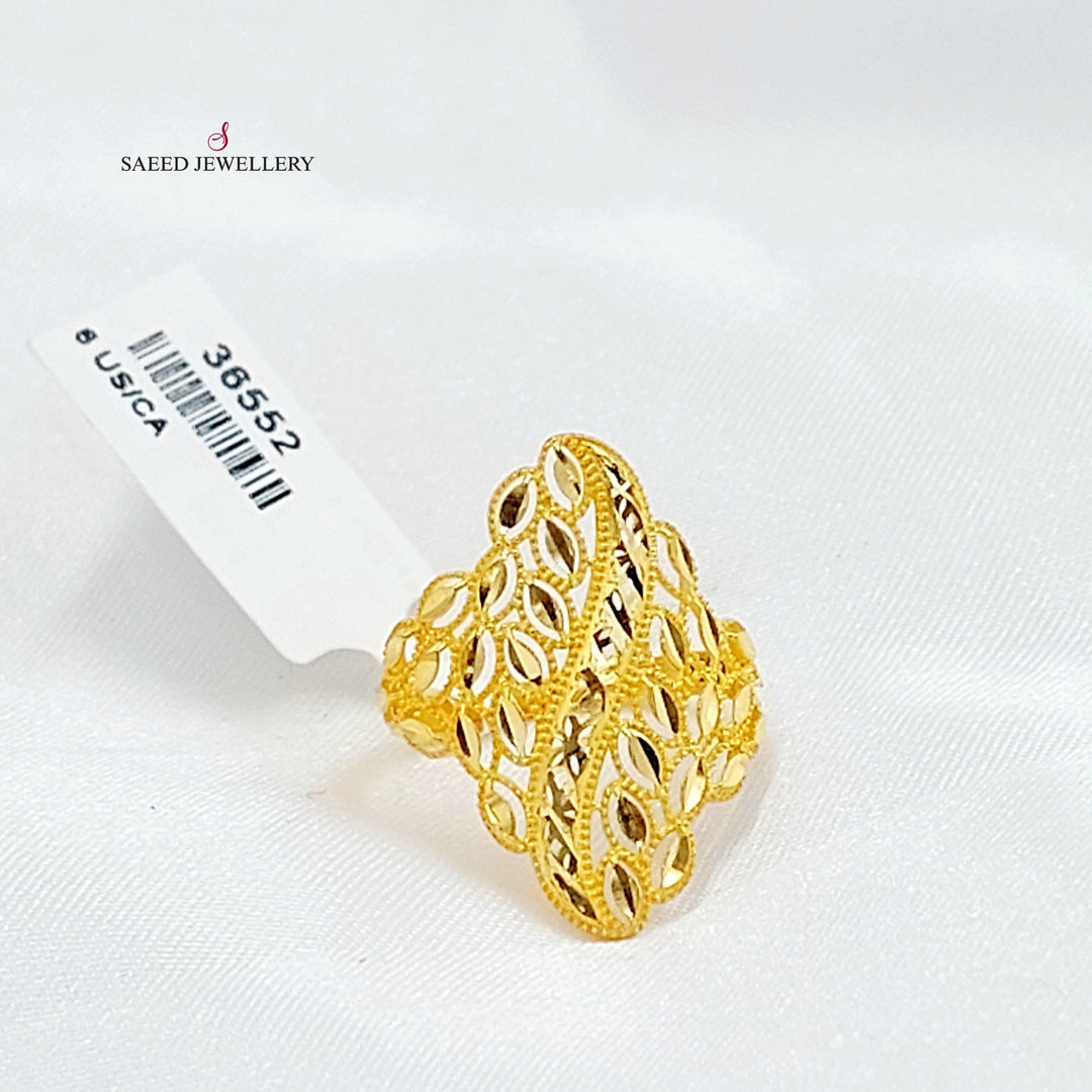 21K خاتم سنبلة اكسترا-مجوهرات الشيخ سعيد-Saeed Jewelry 