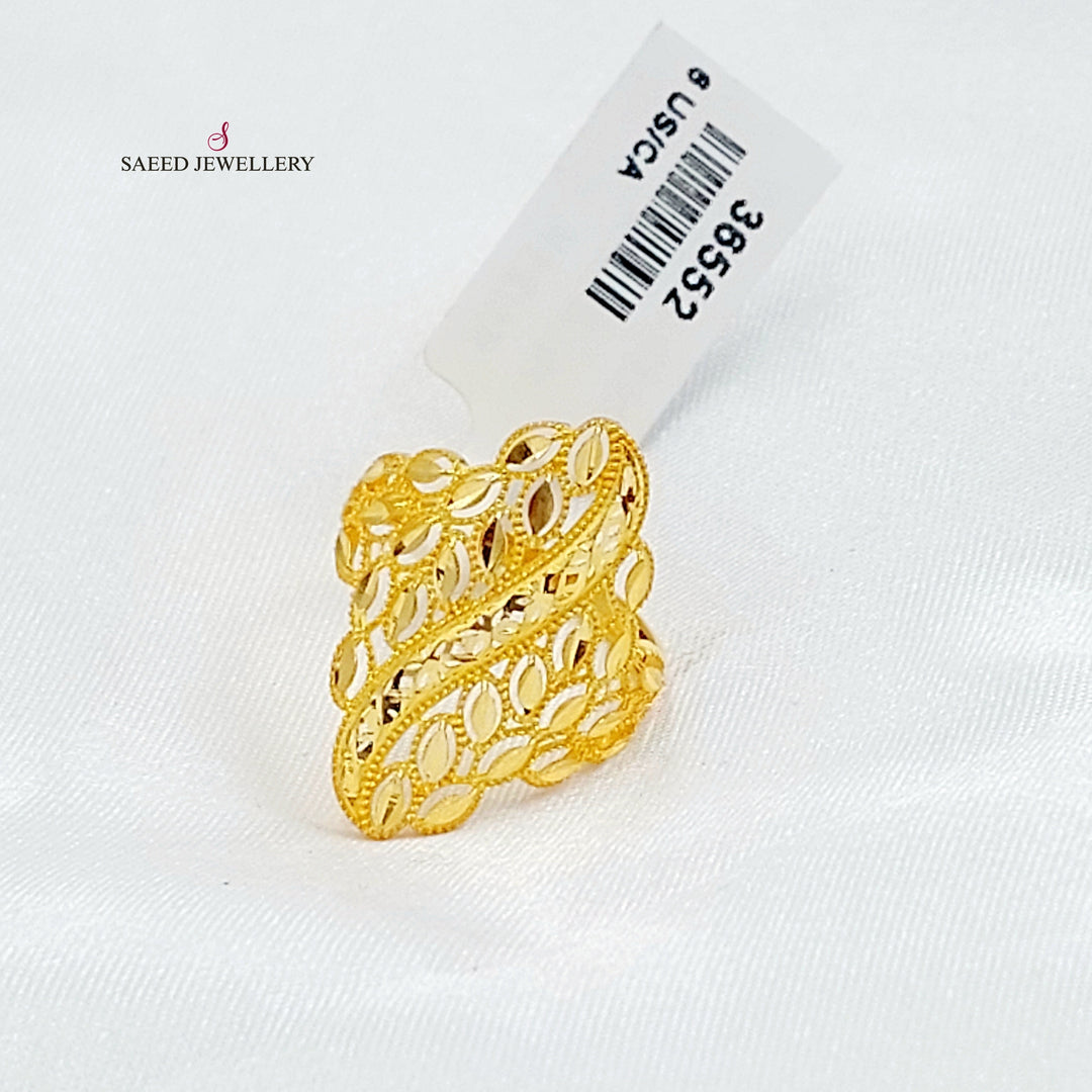 21K خاتم سنبلة اكسترا-مجوهرات الشيخ سعيد-Saeed Jewelry 