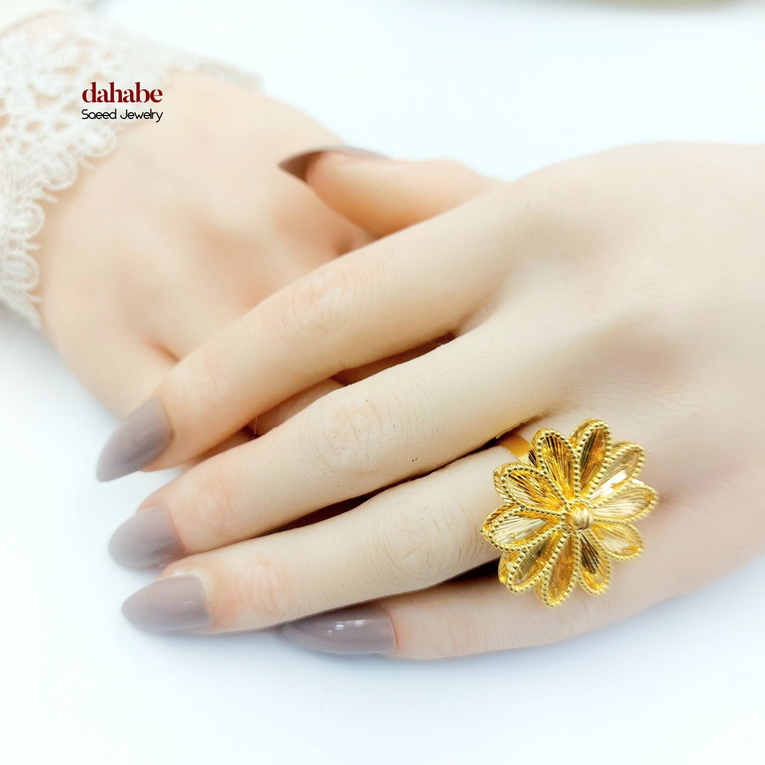 21K Gold Sun Bar Ring