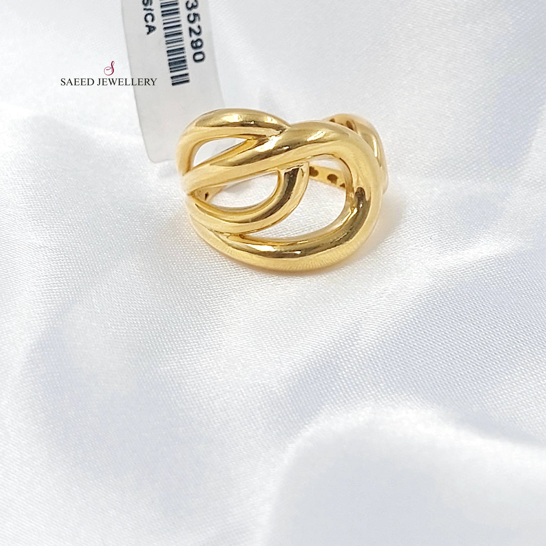 21K خاتم شكلة اكسترا-مجوهرات الشيخ سعيد-Saeed Jewelry 